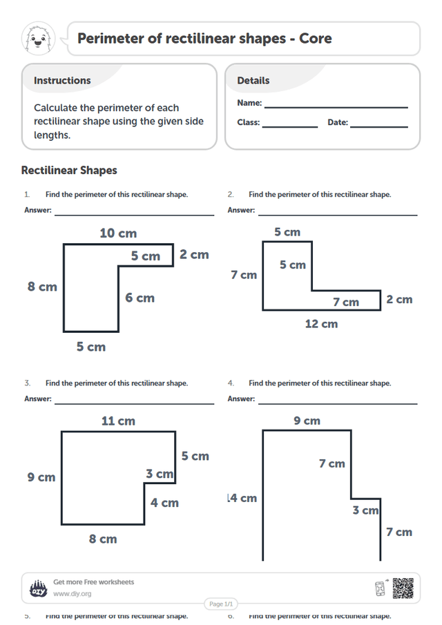 Perimeter of rectilinear shapes page 1