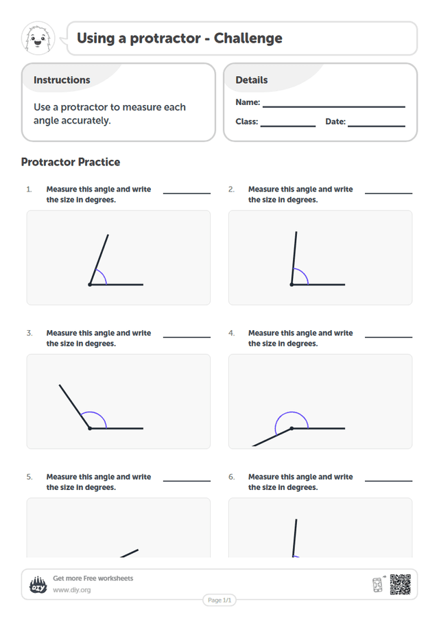 Using a protractor page 1