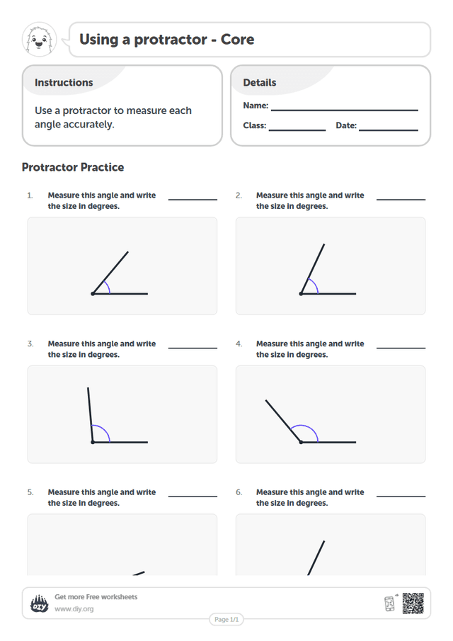 Using a protractor page 1