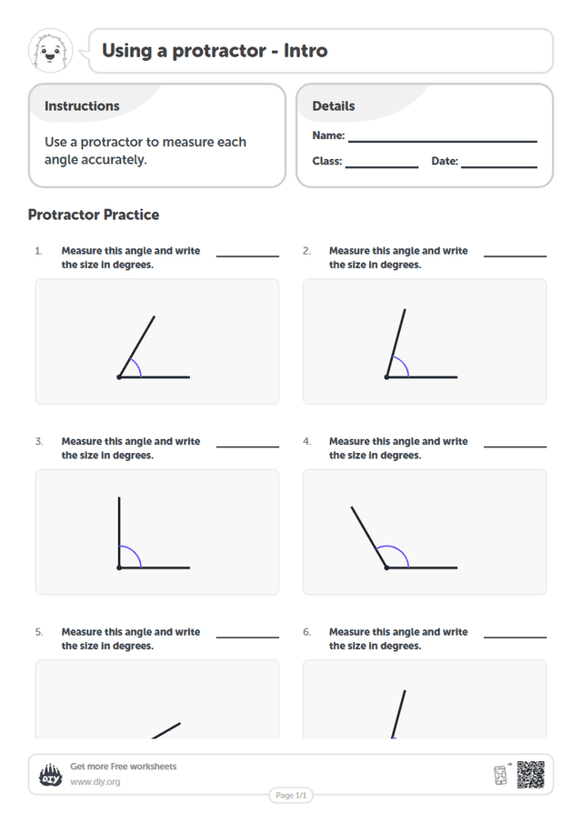Using a protractor page 1