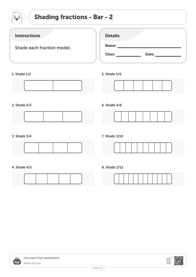 Shading fractions - Bar - 2 page 1