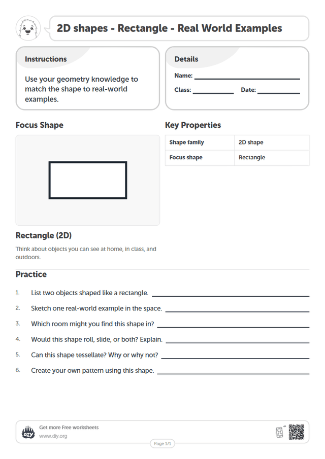 2D shapes - Rectangle - Real World Examples page 1