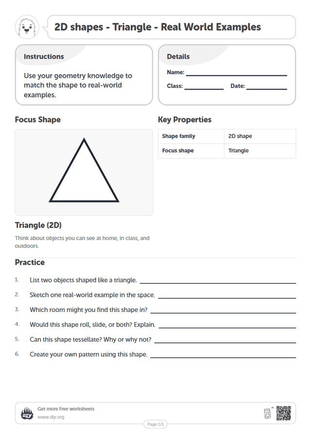 2D shapes - Triangle - Real World Examples page 1