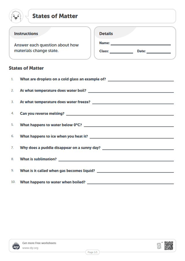 States of Matter page 1