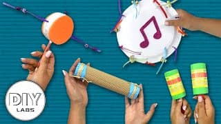 4 MUSICAL INSTRUMENTS Crafts you can do anytime | Fast-n-Easy | DIY Labs
