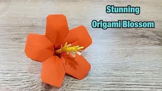 How to Make Origami Hibiscus Flower 🌺 | Easy Paper Flower Tutorial for Beginners