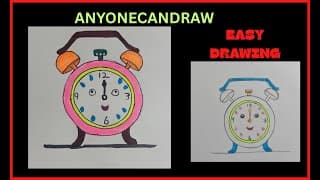 Clock || drawing tutorial for children #drawingtutorial #drawingforkids