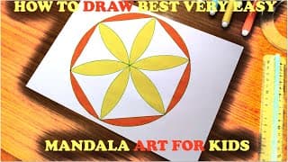 HOW TO DRAW BEST VERY EASY MANDALA ART FOR KIDS