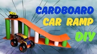 Cardboard car ramp. DIY children's toys