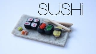 Sushi - Polymer Clay Food Tutorial & Miniature Plate