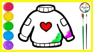 how to draw a sweater | Drawing and colouring lessons for kids and beginners |