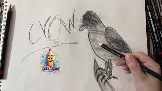 Learn to Draw a CROW Step-by-Step! Easy Bird Drawing for Kids (by 9 Year-Olds) ✨
