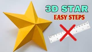 Perfect Shape 3D Star NO RULER! / Easy Paper Star / Paper Craft