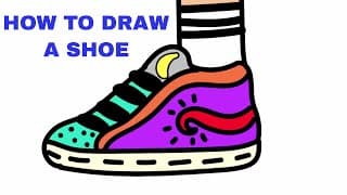 HOW TO DRAW AND DESIGN A SHOE | DRAWING TUTORIAL FOR KIDS