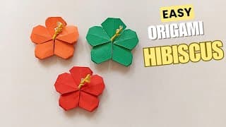 Origami Hibiscus Flower Tutorial 🌺 | Easy Paper Flower DIY Step by Step