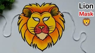 DIY Paper Lion Mask | Easy Animal Mask Craft for Kids | Lion Face Mask Making at Home