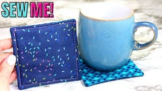 HOW TO MAKE A COASTER (Easy beginner sewing tutorial) DIY COASTER SEWING TUTORIAL (easy home decor)