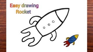 Easy Rocket Drawing for Kids | Step by Step Rocket Drawing 🚀 #rocketdrawing