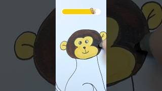 How to draw a monkey easy step by step for kids🐒