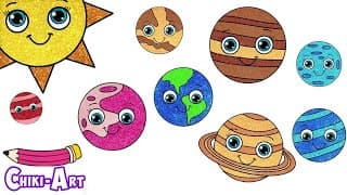 🌞 Solar System Drawing For Kids 🌍| How To Draw Planets 🪐| Chiki Art
