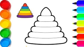 How to Draw Pyramid | Easy Step by Step Kids Drawing and Coloring