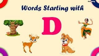 Learn Words Starting With Letter D | 40 Words that begin with D | List of D words - Kids Entry