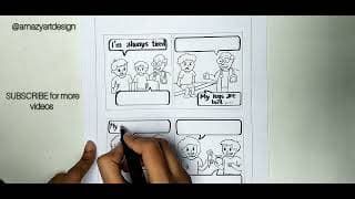 How to create a Comic Strip😁❤/ Easy drawing Tutorial Step by Step @amazyartdesign