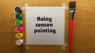 Easy Rainy Season painting / step by step tutorial / Rainy Day Scenery