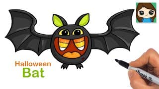 How to Draw a Bat Easy | Cute Halloween Art | 🎯