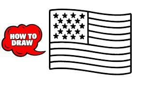 🎨🇺🇸 Draw the American Flag QUICK & EASY! (Perfect Stars!) - Step-by-Step Tutorial