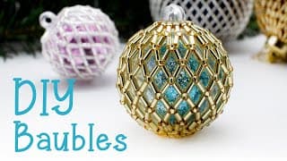 Create Your Own Christmas Beaded Netted Baubles with Bugle & Seed Beads