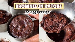 EGGLESS, NO OVEN BROWNIE IN A KATORI 🤌🏻 HOW TO MAKE BROWNIES AT HOME IN COOKER
