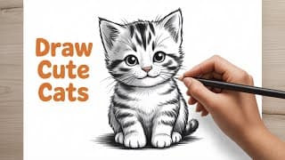 How To Draw A Cute Cat Step By Step!