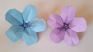 Simple Origami Hibiscus flower tutorial // Cute paper flower
