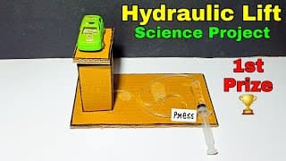 How to make hydraulic lift for science project | School science project hydraulic lift