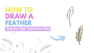 How to Draw a Feather - Simple Nature Sketch for Kids & Beginners