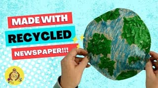Easy Earth Day Craft for Kids made with Recycled Newspaper