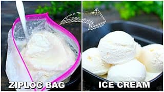 Make Ice Cream Using a Ziploc Bag in 5 minutes - Homemade Ice Cream, No Fridge!