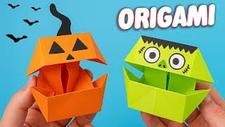 🎃 Cute Halloween Origami Monsters - How to Fold Frankenstein Origami!