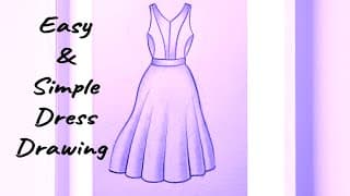 Easy & Simple dress Drawing For Beginners | Fashion Sketching | How to draw Clothes Step by Step