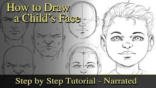 How to Draw a Child's Face and Study Proportions - Narrated