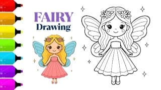 How to Draw a Beautiful Fairy Girl 🧚♀️ | Easy Step-by-Step Drawing Tutorial for Kids & Beginners