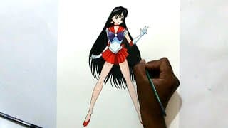 how to draw sailor mars from sailor moon crystal