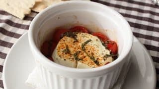 Baked Goat Cheese "Caprese" - Goat Cheese Baked with Tomatoes and Basil