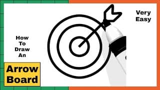How To Draw An Arrow Board | Draw An Arrow Board And Colour It | Easy Drawing | Drawing Steps 101