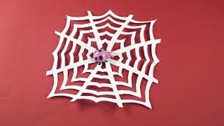 How to make a paper spider web (Cobweb) for Halloween [Paper craft]
