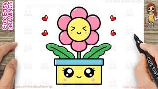 How to Draw a SUPER Cute Flower Pot (Easy for Kids!)