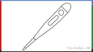 How to draw Thermometer step by step for beginners