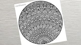 How to draw a Mandala Art for Beginners Step-by-Step Tutorial | Easy Mandala Drawing | #vanithaarts