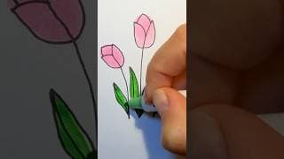 How to draw tulips easy🌷 Step by step drawing for kids